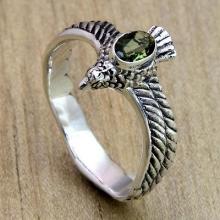 Crafted Peridot and Sterling Silver Ring