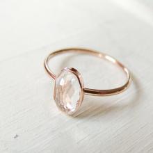 Dainty Gold Ring, Engagement Ring, White Topaz Ring, Yellow Gold Ring, Rose Gold Ring, Gemstone Ring, Gold Ring, Mothers day Ring, Oval Ring