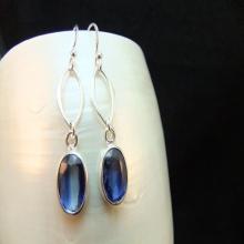 Drop Earrings, Rare Kyanite Gemstone, Sterling Silver, Inspired by Lake Cowlyd