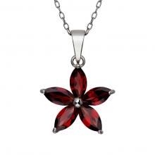 Garnet Cut Stone Silver pendant