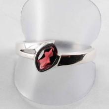 Garnet Gemstone Ring set in Nickel Free Sterling Silver, Marquee stone, Designer Gemstone Jewelry