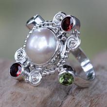 Garnet Ring with Peridot