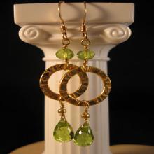 Gemstone Hoop Earrings,peridot earrings, gemstone earrings, gold earrings, hoop earrings, gemstone jewelry,birthstone earrings,birthstone
