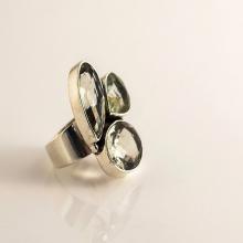 Gemstone ring - Green Amathyst ring - Silver ring