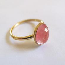 Gemstone ring, Gold filled Ring, Cherry Quartz Gemstone