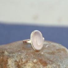 Genuine ROSE QUARTZ 925 Sterling Silver Solid Handmade Ring