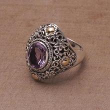  Gold Accent Floral Cocktail Ring