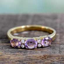 Gold vermeil amethyst cluster ring