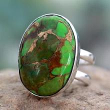 Green Composite Turquoise Sterling Silver Ring