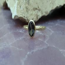 Green tourmaline ring, gold ring,oval hammered ring, gemstone ring, engagement ring, wedding gift