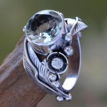 Handcrafted Prasiolite Ring