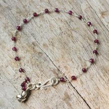 Handcrafted Sterling Silver and Garnet Bracelet