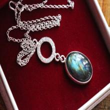 Labradorite Pendant - Gemstone Pendant - Sterling silver pendant - Artisan pendant Bezel set pendant