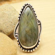 Labradorite Ring Sz 8, Silver Labradorite Ring, Statement Ring, Crystal Ring, Gemstone Ring, Boho Ring, Cocktail Ring