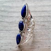 Lapis Lazuli Ring - Blue Lapis Ring - Bohemian Ring - Lapis Jewelry - Silver Statement Ring - Nepalese Tibetan Jewelry