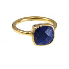 Lapis Lazuli Ring - December Birthstone Ring - Gold Ring - Cushion Ring - Gemstone Ring - Stackable Ring - Bridesmaid ring