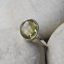 Lemon Quartz Ring- Gemstone Ring- Stone Ring- Quartz Ring- Round Gemstone Ring- Classic Ring- Stacking Ring- Stone Stack Ring