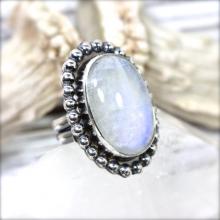 Moonstone Ring Rainbow Moonstone Ring Sterling Silver Ring Gemstone Ring Gemstone Jewelry Moonstone Jewelry Sterling Silver Statement Ring