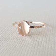 Moonstone Ring, Solid Gold Ring, 14k Rose Gold Ring, White Moonstone Ring, Moonstone Jewelry, Glowing Moonstone Ring, Mystic Bague