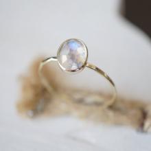 Moonstone Ring, White Gold Moonstone Jewelry, Mystic Ring, Rainbow Moonstone Ring, Engagement Ring, White Gold Ring, Stacking Ring