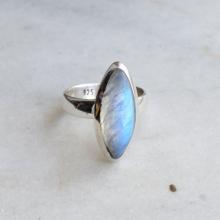 Moonstone ring, Rainbow Ring Midi Tiny Small Oval Gemstone Ring, Silver Ring, Stone Ring