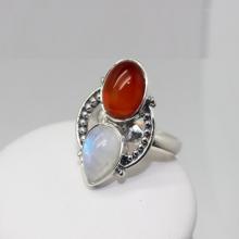 Moonstone, Chalcedony Ring, Sterling Silver Ring , Gemstone Ring