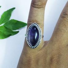 NATURAL PURPLE AMETHYST Gemstone Ring - Birthstone Ring - 925 Sterling Silver Ring - Artisan Handmade Ring - Fashion Beach Ring - Gift Ring