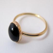 Onyx Ring Gold filled Ring with 8mm Black Onyx  Gemstone Ring
