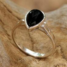 Onyx and Sterling Silver Cocktail Ring