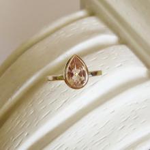 Pear Cut citrine 14K Gold, Pear Gemstone Ring