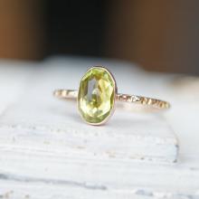 Peridot Gold Ring, Rose Gold Ring, Gemstone Ring, Stackable Ring, Birthstone Jewelry, Engagement Ring, Wedding Band, Yellow Gold Ring
