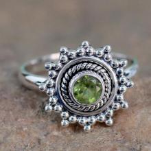 Peridot solitaire ring 