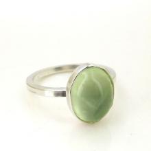 Prehnite Ring, Sterling Silver Ring, Green Gemstone Ring, Green Jewel Ring, Prehnite Jewelry, Prehnite Jewellery, Green Stone Silver Ring