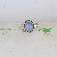 Rainbow Moonstone Simple Rope Ring, 925 Sterling Silver Gemstone Ring, Personalized, Twist, Small Ring, Stacking Ring, Womens ring