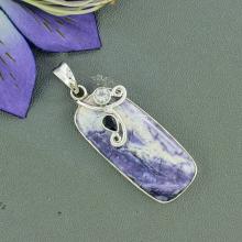 Rare Purple Morado Opal, Crystal, Onyx Pendant, Purple 925 Sterling Silver Jewelry,