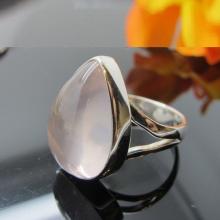 Rose Quartz Ring , Sterling Silver Ring , Gemstone Ring