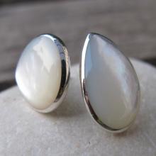 Shell Earrings- Mother of Pearl Earrings- Pearl Stud Earrings-Stone Studs- Stone Post Earrings- Mother of Pearl Stud Earrings