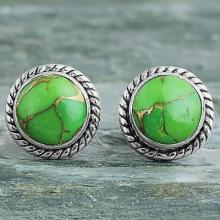  Green Composite Turquoise Stud Earrings