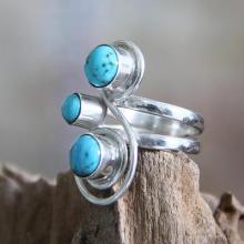 Silver and Reconstituted Turquoise Ring