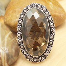 Smoky Quartz Ring Sz 8, Silver Smoky Quartz Ring, Statement Ring, Crystal Ring, Gemstone Ring, Boho Ring, Cocktail Ring
