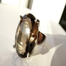 Smoky Quartz Sterling Silver Ring  natural gemstone ring  jewelry,birthday,gift, giftidea, bride, engagement,gemstone