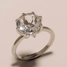 Solid Sterling Silver CZ AD Gemstone Solitaire Fine Finger