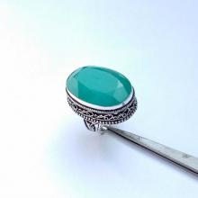 Vintage Chalcedony Ring - Size 7.5 - 8.0 Ring - 925 Sterling Silver Ring - Chalcedony hydro Ring