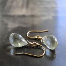 ewelry, Earrings Dangle Earrings Gemstone Jewelry Pale Mint Green Amethyst Gemstone Earrings, Gift for Her, Accessories, Gift Box