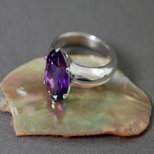 gemstone ring, Amethyst gemstone ring, birthstone ring, engagement ring, promise ring, for her, women, fashion, gift idea, anniversary