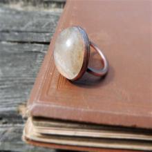 gemstone ring, stack ring, copper, quartz ring, gemstone rings, gemstone
