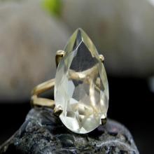 lemon quartz ring,gemstone ring,vintage ring,teardrop ring,pear ring,bridal ring,gold ring,gold filled ring