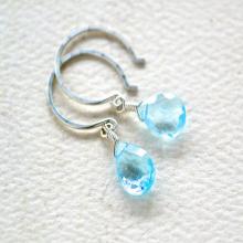 prinkle Earrings - sky blue topaz earrings, blue drop earrings, simple, handmade jewelry, blue topaz earrings, bridesmaid earrings,